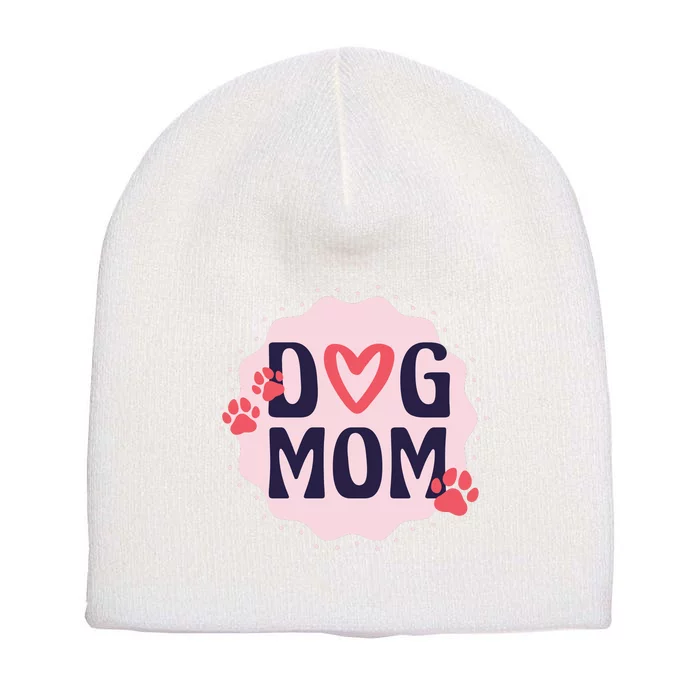 Dog Mom Paw Short Acrylic Beanie