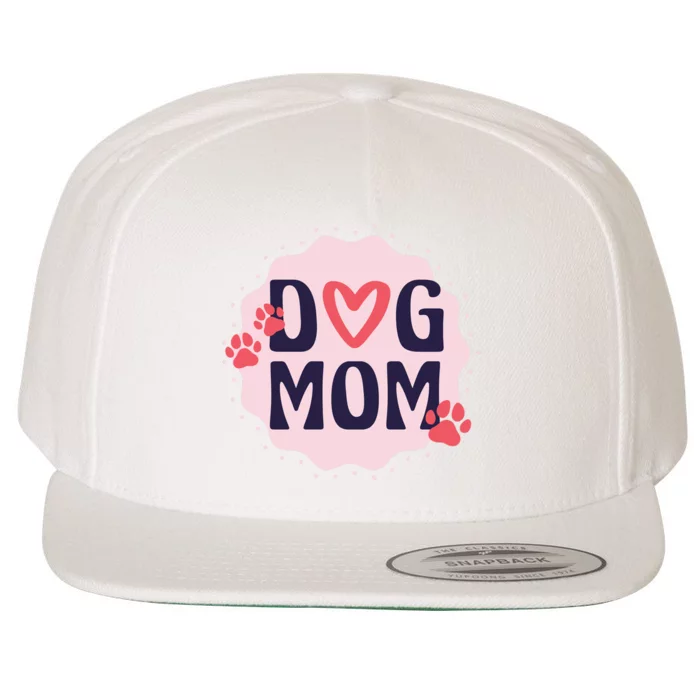 Dog Mom Paw Wool Snapback Cap