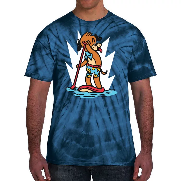 Dog Paddle Boarding Tie-Dye T-Shirt