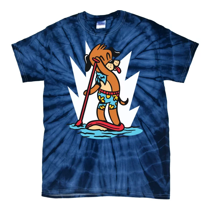 Dog Paddle Boarding Tie-Dye T-Shirt