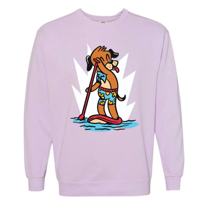 Dog Paddle Boarding Garment-Dyed Sweatshirt