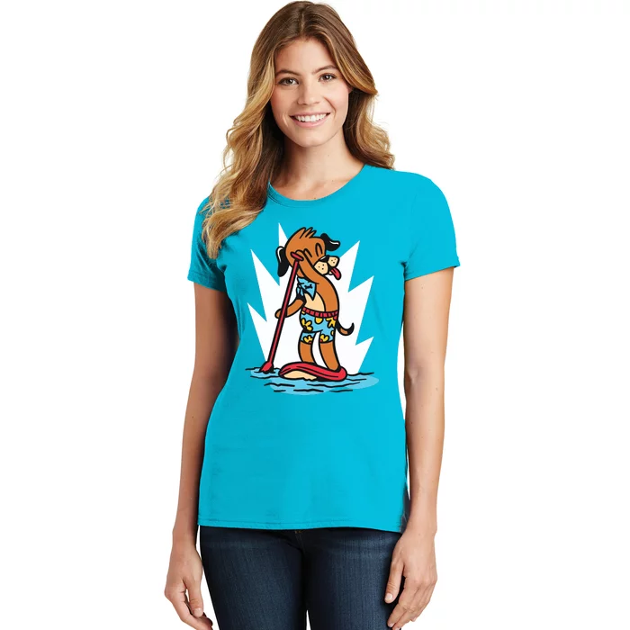 Dog Paddle Boarding Women's T-Shirt