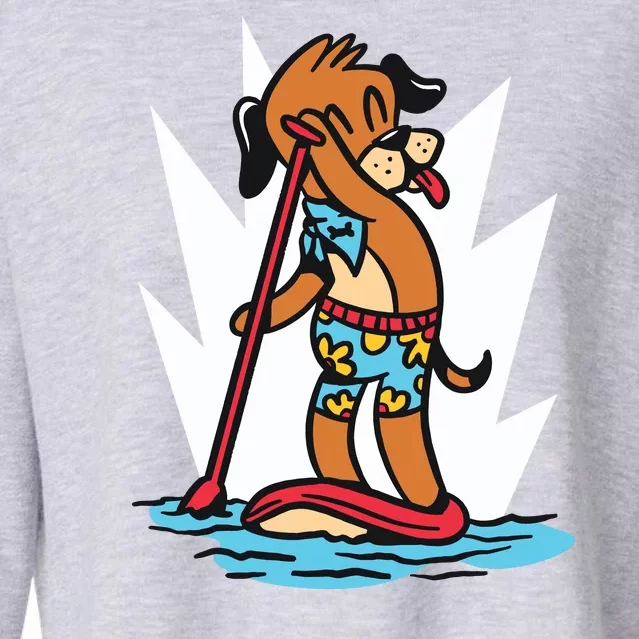 Dog Paddle Boarding Cropped Pullover Crew