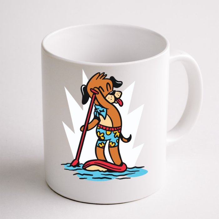 Dog Paddle Boarding Front & Back Coffee Mug