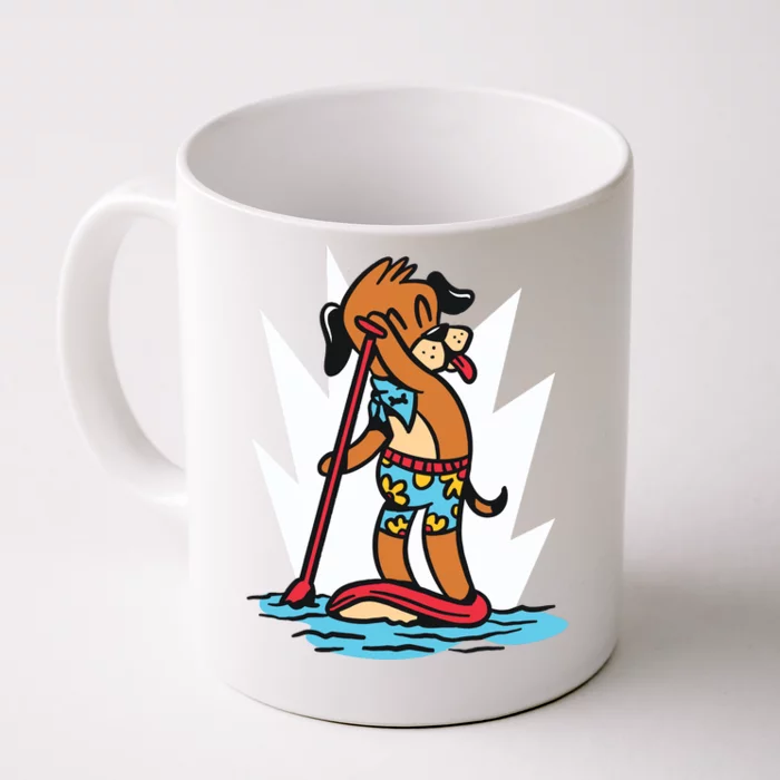 Dog Paddle Boarding Front & Back Coffee Mug