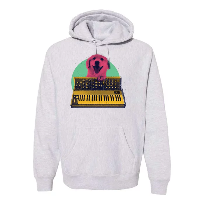 Dog Playing Piano Premium Hoodie