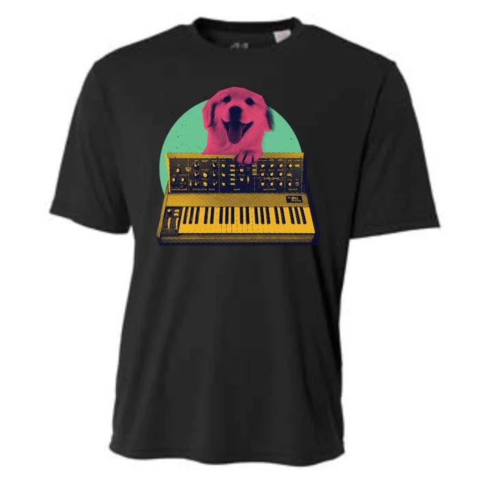 Dog Playing Piano Cooling Performance Crew T-Shirt