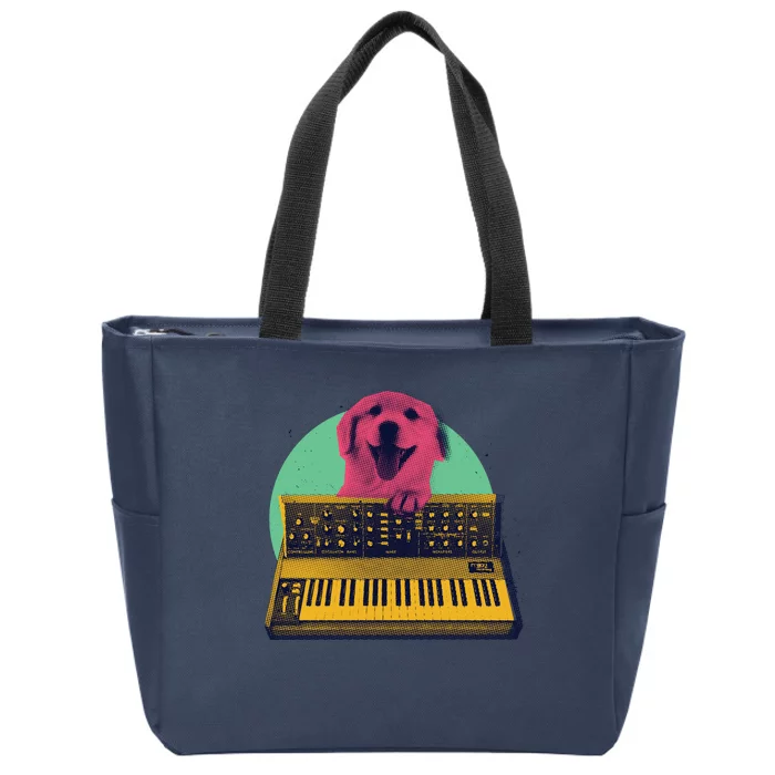 Dog Playing Piano Zip Tote Bag