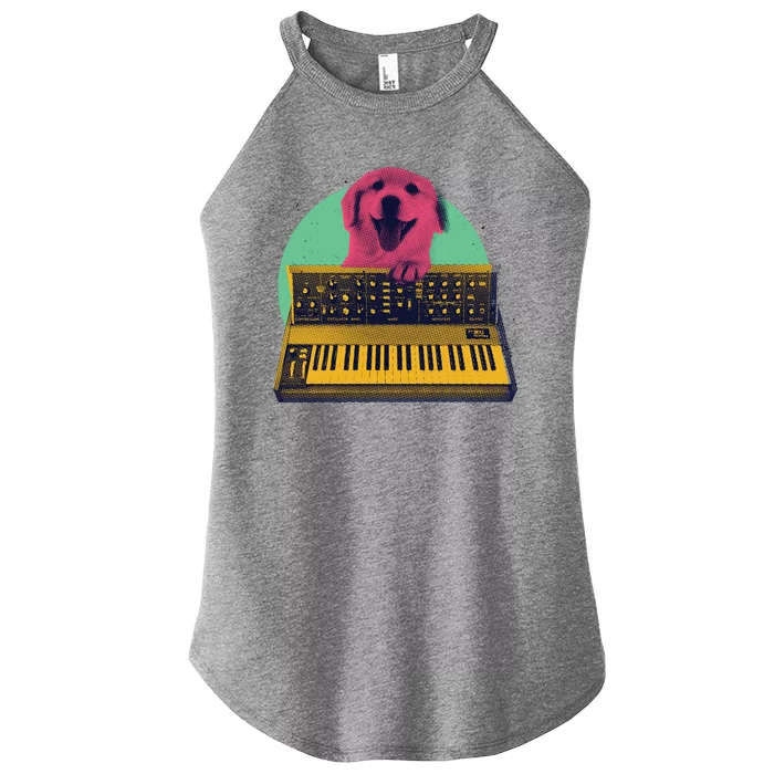 Dog Playing Piano Women’s Perfect Tri Rocker Tank