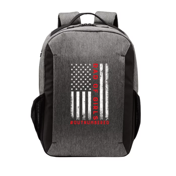 Dad Of Girl Outnumbered Vintage American Flag 4th Of July Vector Backpack