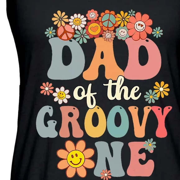 Dad Of Groovy One Matching Family 1st Birthday Party Ladies Essential Flowy Tank