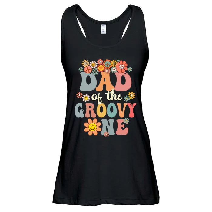 Dad Of Groovy One Matching Family 1st Birthday Party Ladies Essential Flowy Tank