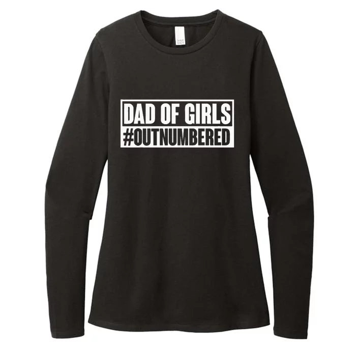 Dad Of Girl Outnumbered Hashtag Funny Girl Dads Dad Memes Womens CVC Long Sleeve Shirt