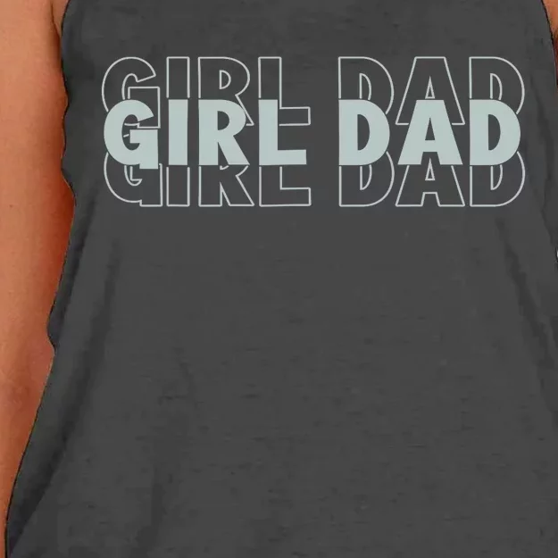 Dad Of Girl Dad Funny Fathers Day Women's Knotted Racerback Tank