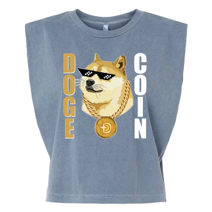 Doge Coin Gansta Thug Dogecoin Crypto Currency Garment-Dyed Women's Muscle Tee