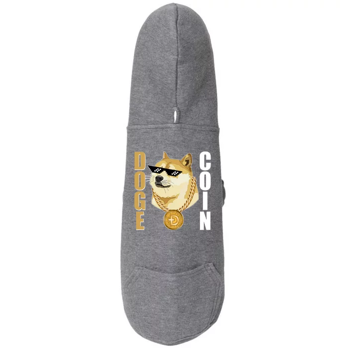 Doge Coin Gansta Thug Dogecoin Crypto Currency Doggie 3-End Fleece Hoodie