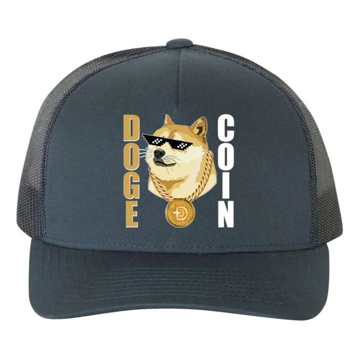 Doge Coin Gansta Thug Dogecoin Crypto Currency Yupoong Adult 5-Panel Trucker Hat