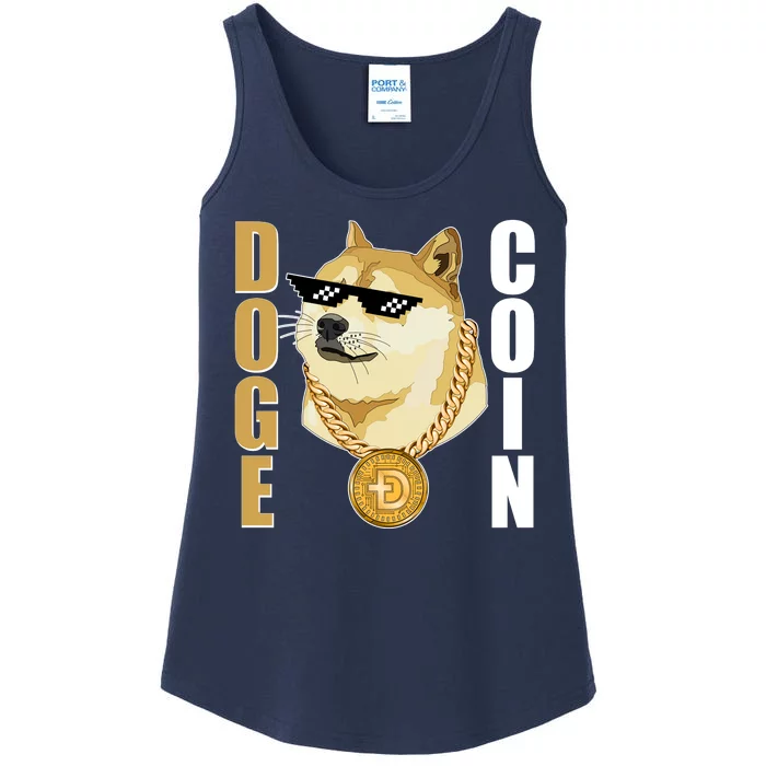 Doge Coin Gansta Thug Dogecoin Crypto Currency Ladies Essential Tank