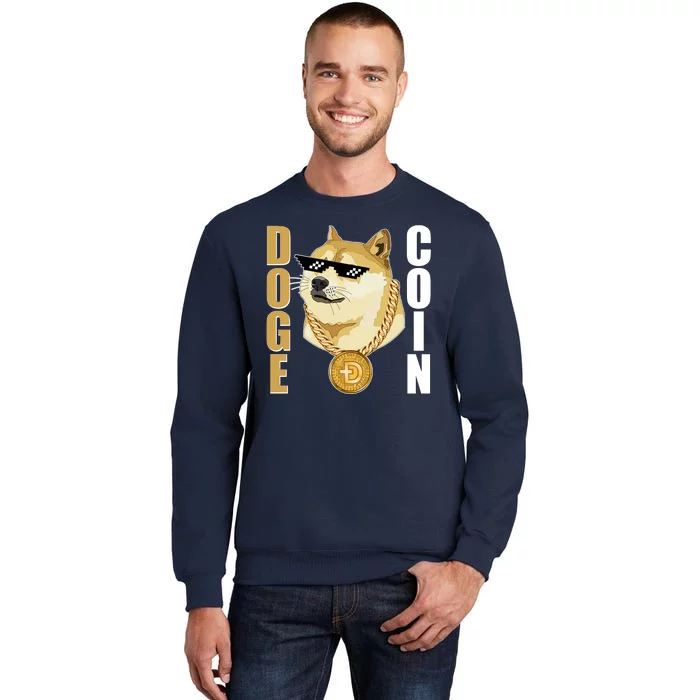 Doge Coin Gansta Thug Dogecoin Crypto Currency Tall Sweatshirt