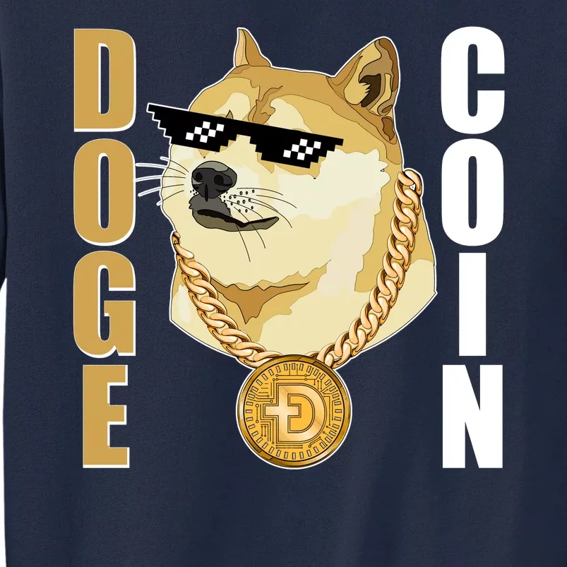 Doge Coin Gansta Thug Dogecoin Crypto Currency Tall Sweatshirt