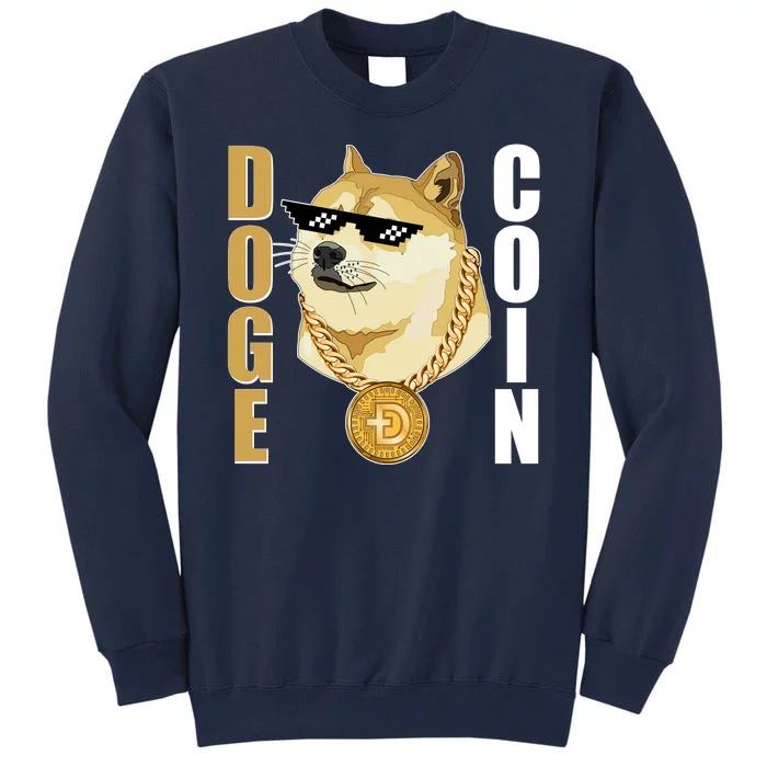 Doge Coin Gansta Thug Dogecoin Crypto Currency Tall Sweatshirt