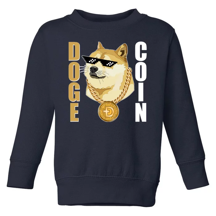 Doge Coin Gansta Thug Dogecoin Crypto Currency Toddler Sweatshirt