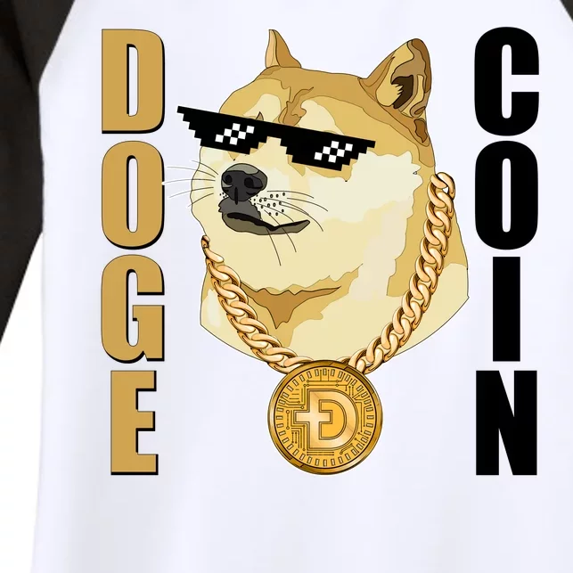 Doge Coin Gansta Thug Dogecoin Crypto Currency Women's Tri-Blend 3/4-Sleeve Raglan Shirt