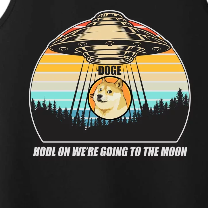 Doge Coin UFO Doge Crypto Currency To The Moon Performance Tank