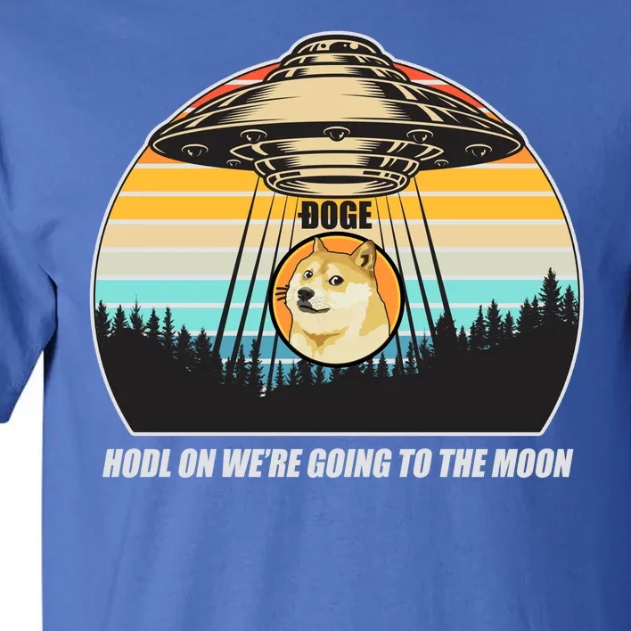 Doge Coin UFO Doge Crypto Currency To The Moon Tall T-Shirt