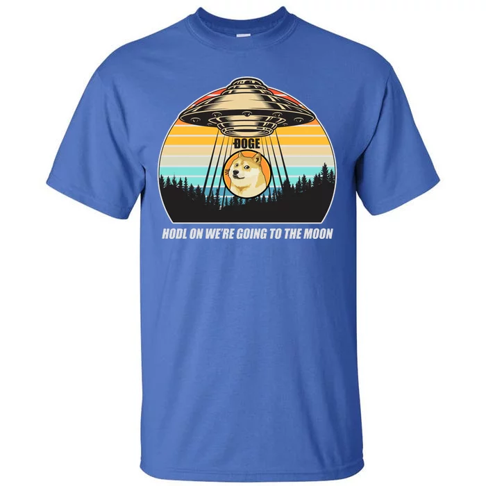 Doge Coin UFO Doge Crypto Currency To The Moon Tall T-Shirt