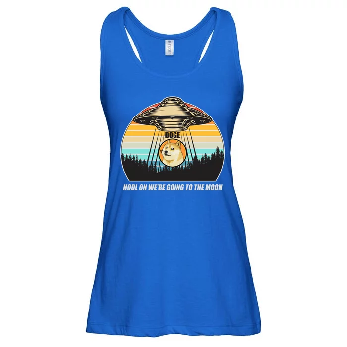 Doge Coin UFO Doge Crypto Currency To The Moon Ladies Essential Flowy Tank