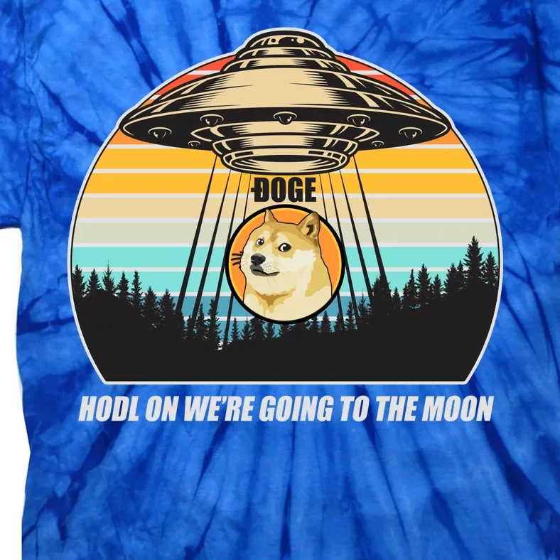 Doge Coin UFO Doge Crypto Currency To The Moon Tie-Dye T-Shirt