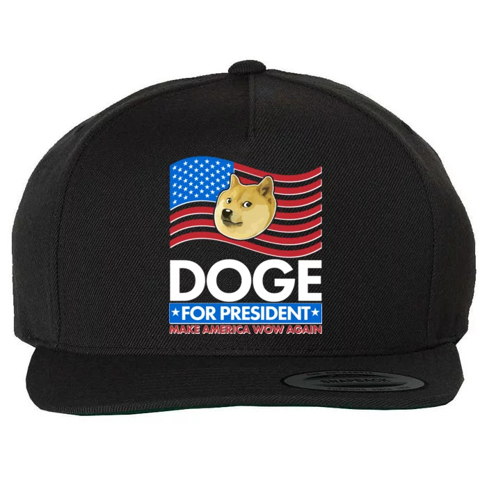 DOGE For President Make America Wow Again Wool Snapback Cap