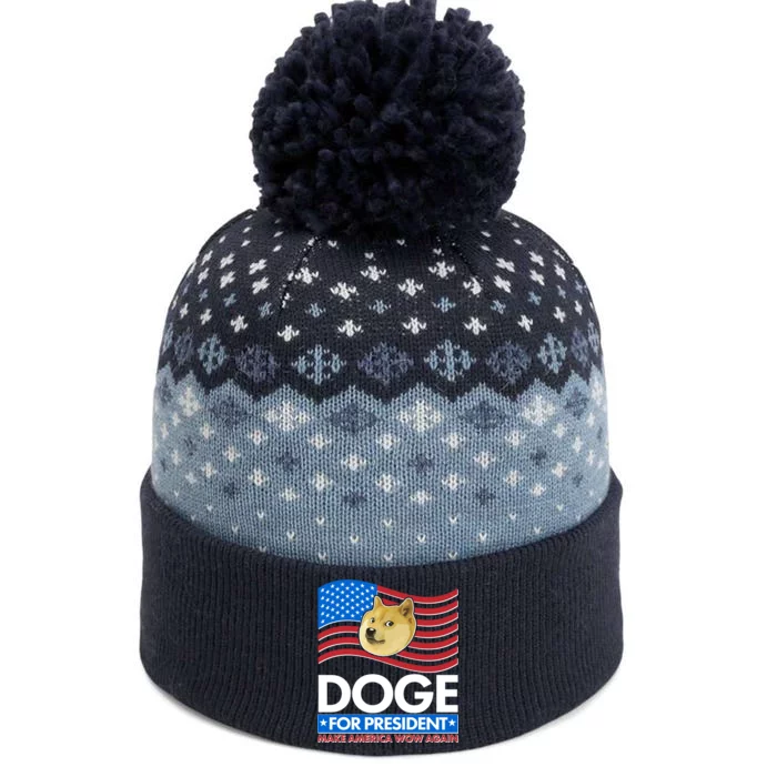 DOGE For President Make America Wow Again The Baniff Cuffed Pom Beanie