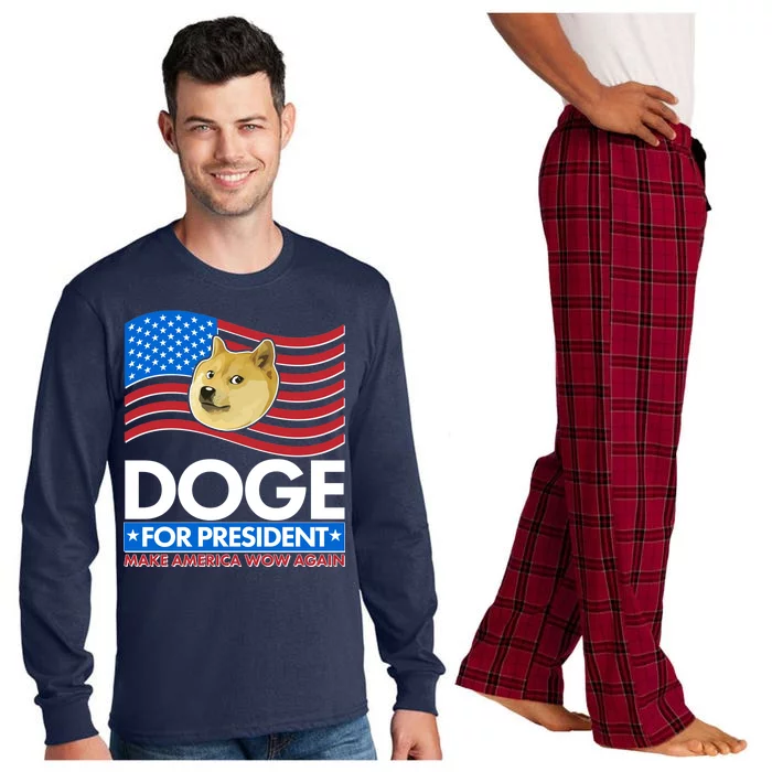 DOGE For President Make America Wow Again Long Sleeve Pajama Set