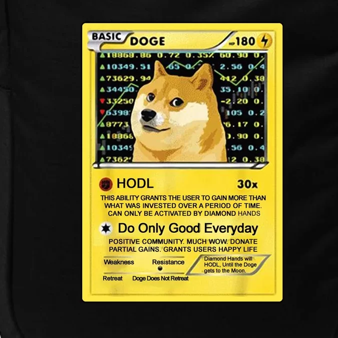 Doge HODL Card Crypto Currency Funny Impact Tech Backpack