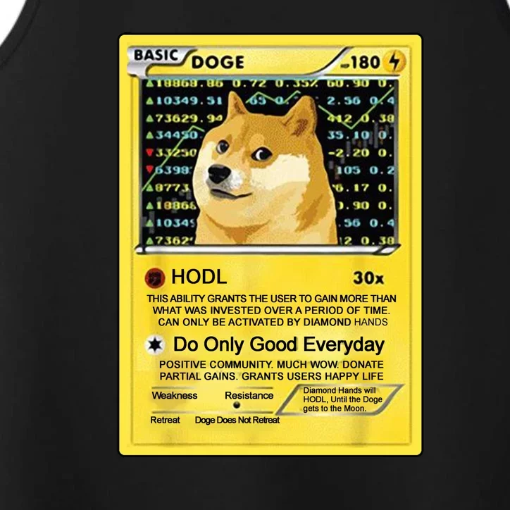 Doge HODL Card Crypto Currency Funny Performance Tank