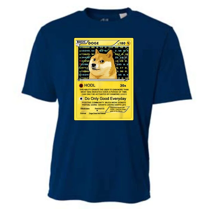 Doge HODL Card Crypto Currency Funny Cooling Performance Crew T-Shirt