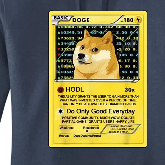 Doge HODL Card Crypto Currency Funny Women's Pullover Hoodie