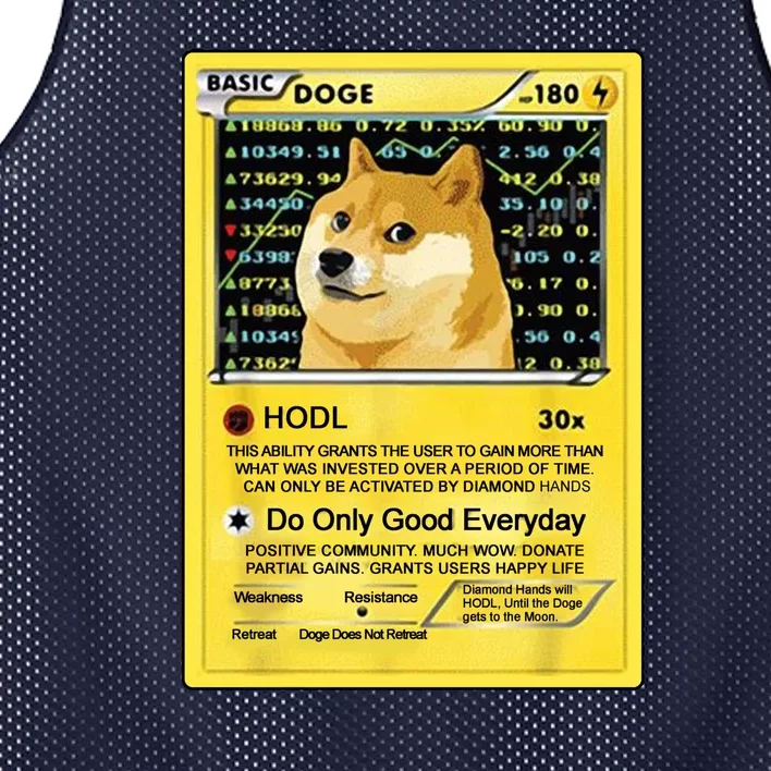 Doge HODL Card Crypto Currency Funny Mesh Reversible Basketball Jersey Tank