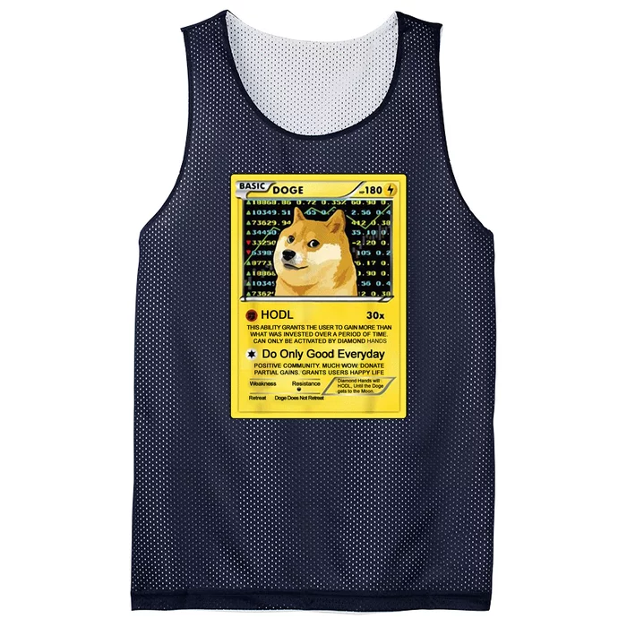 Doge HODL Card Crypto Currency Funny Mesh Reversible Basketball Jersey Tank