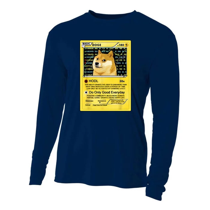 Doge HODL Card Crypto Currency Funny Cooling Performance Long Sleeve Crew