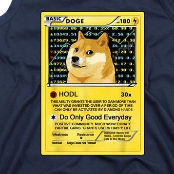 Doge HODL Card Crypto Currency Funny Tank Top
