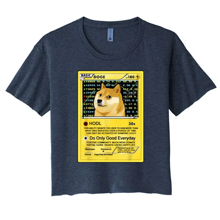 Doge HODL Card Crypto Currency Funny Women's Crop Top Tee