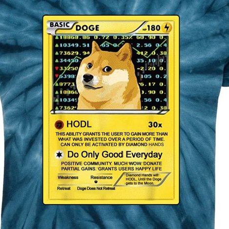 Doge HODL Card Crypto Currency Funny Kids Tie-Dye T-Shirt