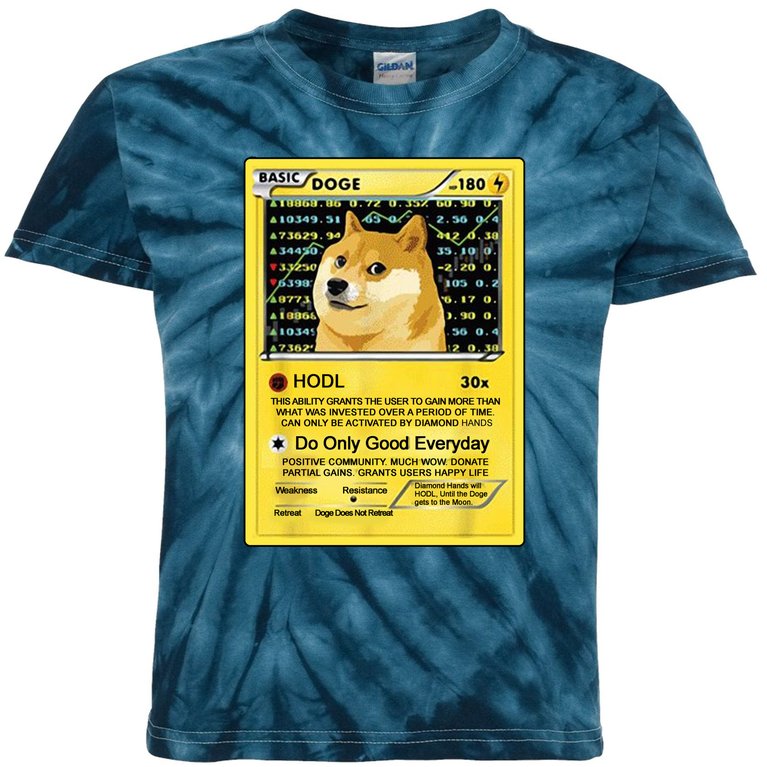 Doge HODL Card Crypto Currency Funny Kids Tie-Dye T-Shirt