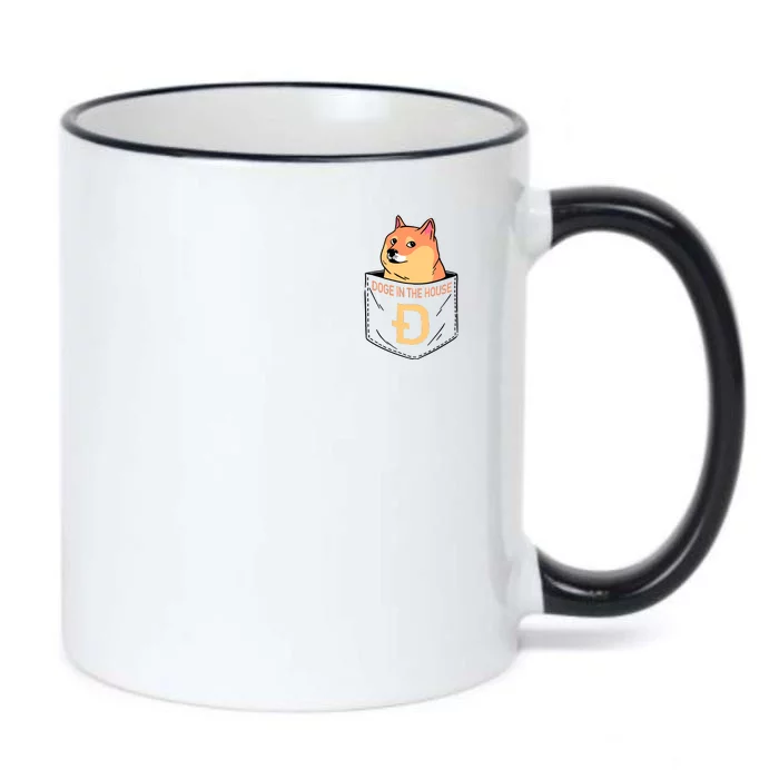 Doge In The House Pocket Black Color Changing Mug