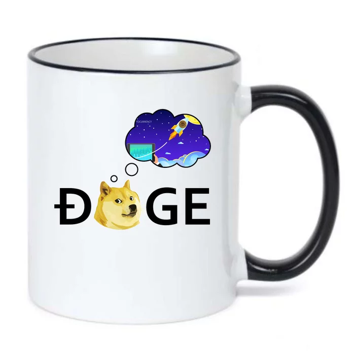 Doge To The Moon Crypto Currency Dogecoin Black Color Changing Mug