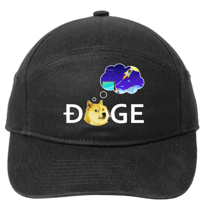 Doge To The Moon Crypto Currency Dogecoin 7-Panel Snapback Hat