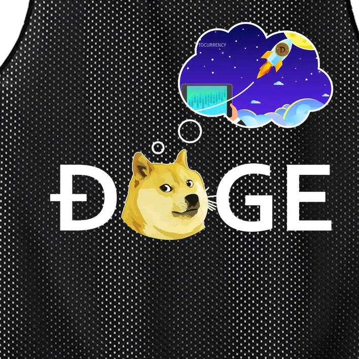 Doge To The Moon Crypto Currency Dogecoin Mesh Reversible Basketball Jersey Tank